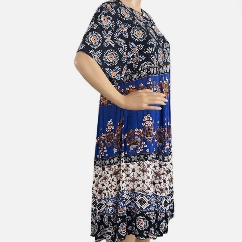 Sara Busana Batik Floral Ethnic Festival Boho Dress Sz M Women